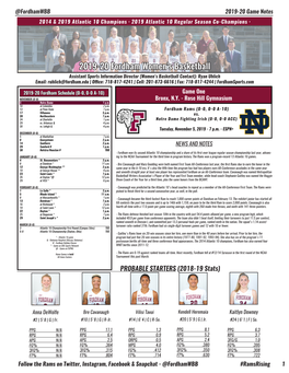 2019-20 Fordham Women's Basketball