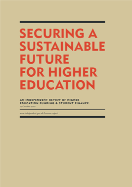Securing a Sustainable Future for Higher Education