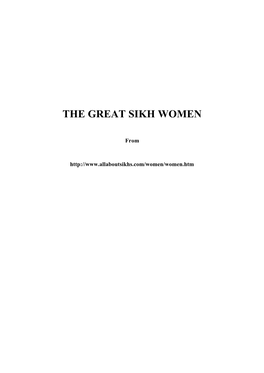 The Great Sikh Women
