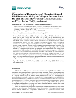 Comparison of Physicochemical Characteristics and Fibril Formation