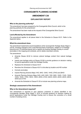 Corangamite Planning Scheme Amendment