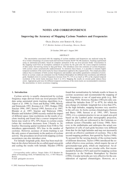 Improving Accuracy of Mapping Cyclone Numbers and Frequencies