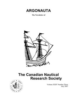 ARGONAUTA the Canadian Nautical Research Society