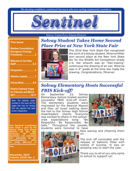 Solvay Student Takes Home Second Place Prize at New York State Fair Weather Cancellations/ Emergency Closings the 2016 New York State Fair Recognized Procedures