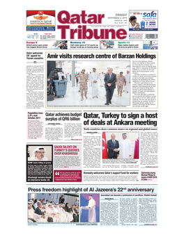 Qatar, Turkey to Sign a Host of Deals at Ankara Meeting