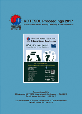 KOTESOL Proceedings 2017 Why Are We Here? Analog Learning in the Digital Era