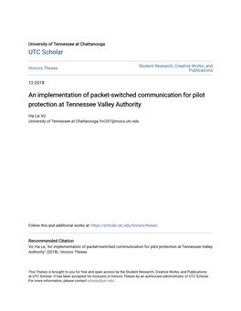 An Implementation of Packet-Switched Communication for Pilot Protection at Tennessee Valley Authority