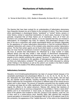 Mechanisms of Hallucinations