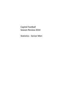 Capital Football Season Review 2014 Statistics