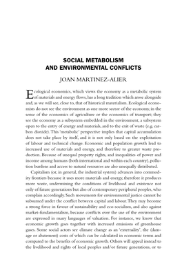 Social Metabolism and Environmental Conflicts