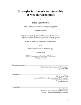 Strategies for Launch and Assembly of Modular Spacecraft