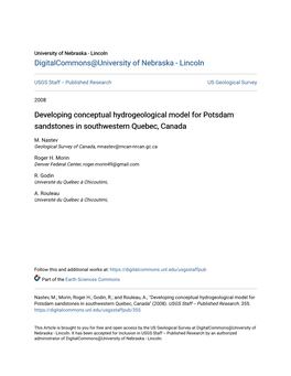 Developing Conceptual Hydrogeological Model for Potsdam Sandstones in Southwestern Quebec, Canada