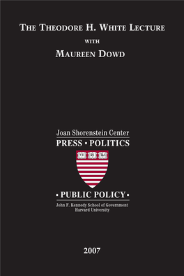 Press Politics Public Policy