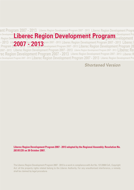 Liberec Region Development Program 2007 - 2013