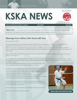 Message from Shihan Dirk Heene 8Th Dan