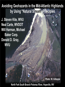 Avoiding Geohazards in the Mid-Atlantic Highlands by Using “Natural Stream” Principles J