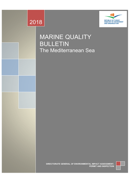 Marine Quality Bulletin Is Published As Part of the Official Statistics Program (OSP)