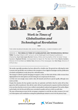 Work in Times of Globalisation and Technological Revolution