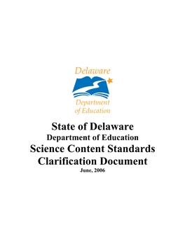 Science Content Standards Clarification Document June, 2006