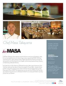 Chef Masa Takayama MODERN JAPANESE CUISINE, SUSHI and SAKE from CHEF MASA TAKAYAMA