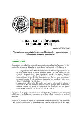 Bibliographie Héraldique Et Sigillographique