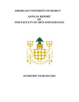 American University of Beirut Annual Report of the Faculty of Arts And