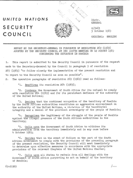 Wport by the Secretary-General in Pursuance of Resolution 269 (1969) Adopted by The: Security Council at Its 1497331 Meetixg On