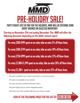 Pre-Holiday Sale!