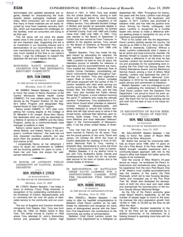 CONGRESSIONAL RECORD— Extensions of Remarks E536 HON