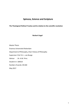 Spinoza, Science and Scripture