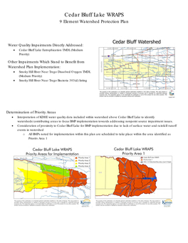 Cedar Bluff Lake WRAPS 9 Element Watershed Protection Plan