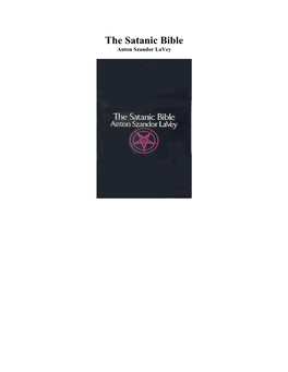 The Satanic Bible Anton Szandor Lavey