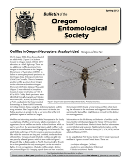 Spring 2012 Bulletin of the Oregon Entomological Society