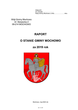 Raport O Stanie Gminy Mochowo Za 2019 Rok