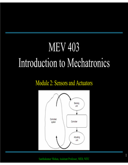 MEV 403 Introduction to Mechatronics