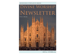Divine Worship Newsletter Il Duomo - Milan Italy