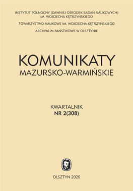 Komunikaty Mazursko-Warmińskie Komunikaty Mazursko-Warmińskie 2020 • 2(308) Kwartalnik Nr 2(308)