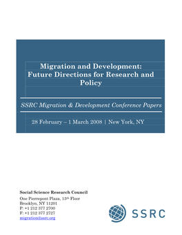Relationships Between Migration and Development Gustav Ranis 33