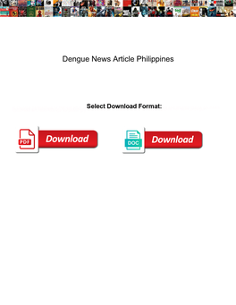 Dengue News Article Philippines