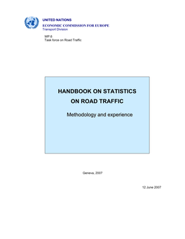 Handbook on Statistics on Road Traffic May Be Obtained at This Web Address