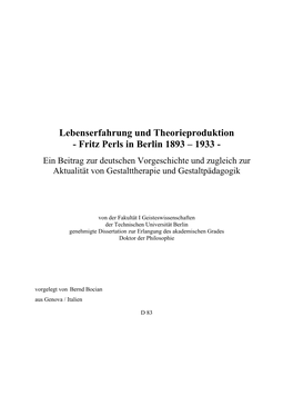 Dissertation Bernd Bocian, TU-Berlin