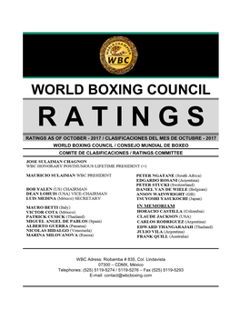 World Boxing Council Ratings