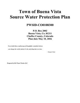 Town of Buena Vista Source Water Protection Plan