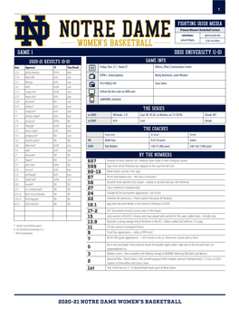 GAME 1 OHIO UNIVERSITY (1-0) 2020-21 RESULTS (0-0) GAME INFO Date Opponent TV Time/Result Friday, Nov