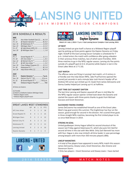 Lansing United Roster Dayton Dynamo Roster