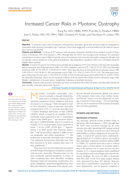 Increased Cancer Risks in Myotonic Dystrophy