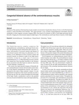 Congenital Bilateral Absence of the Semimembranosus Muscles