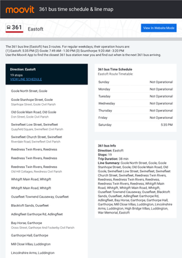 361 Bus Time Schedule & Line Route