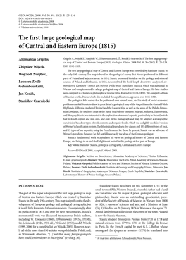 The First Large Geological Map of Central and Eastern Europe (1815)