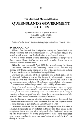 Queensland's Government Houses
